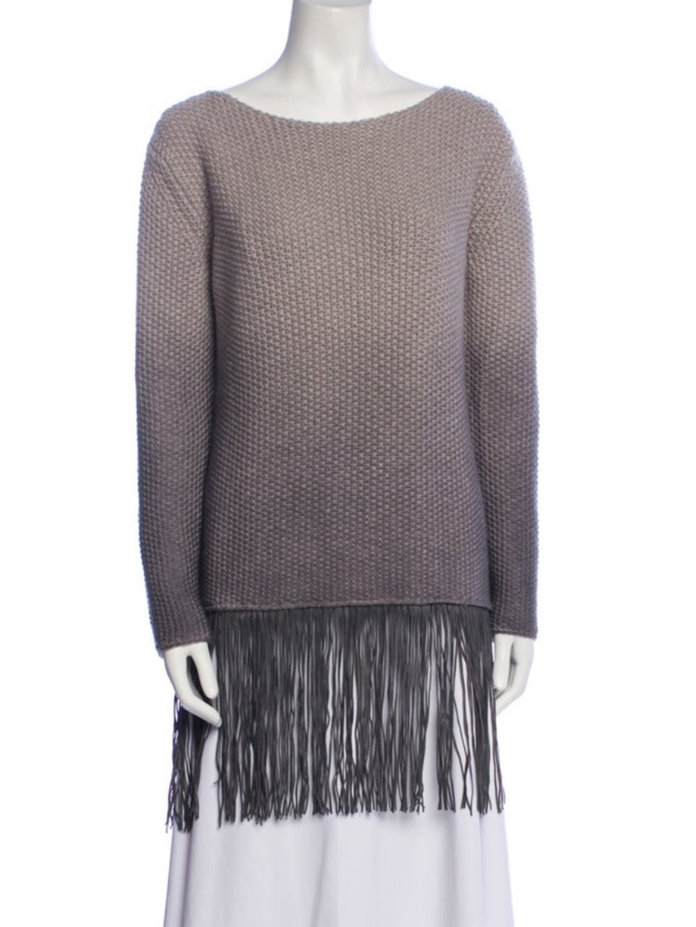 Fabiana Filippi Gradient Ombré Cashmere Fringe Tunic Sweater | Size M/L